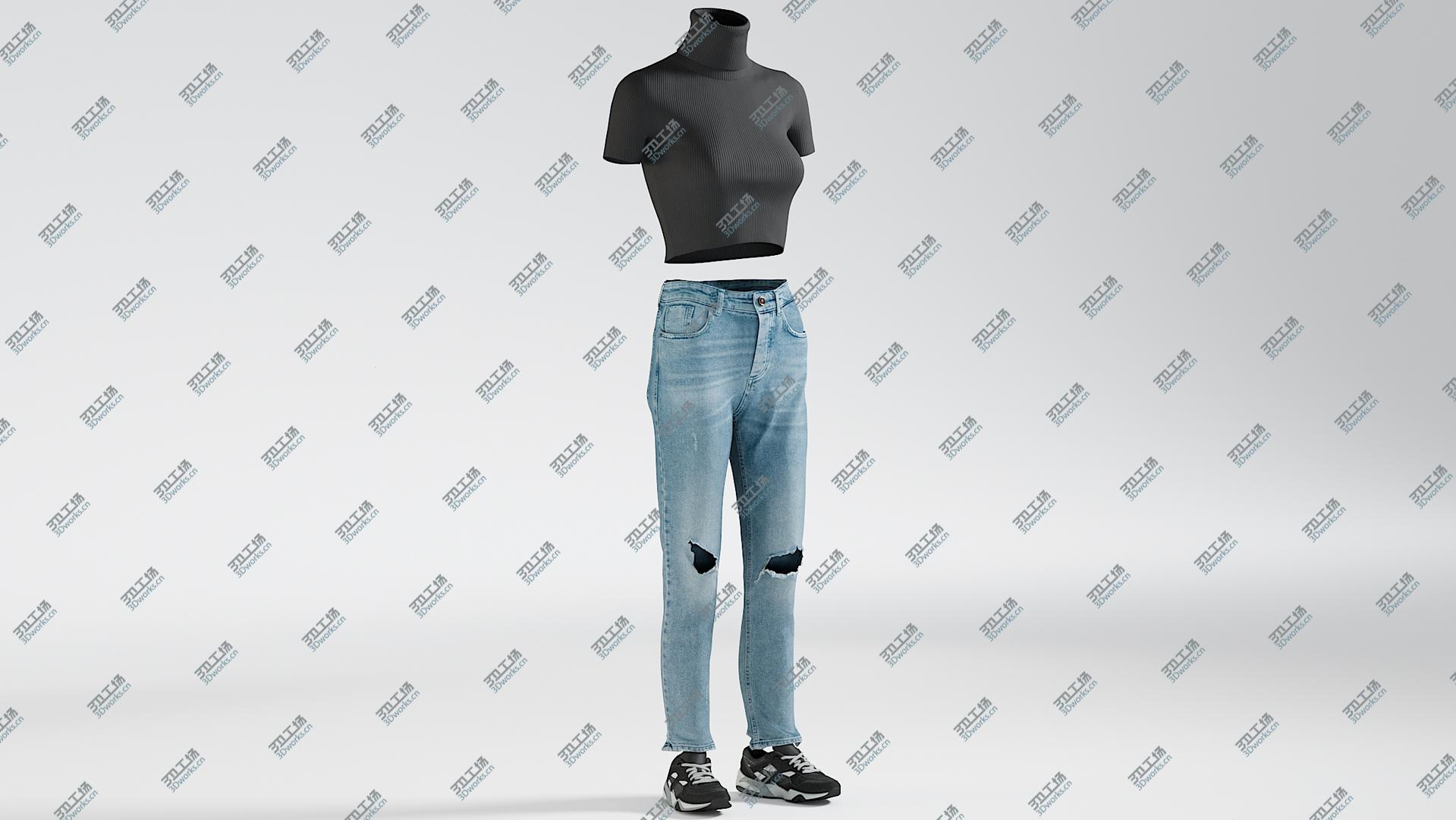 images/goods_img/202104091/Women's Jeans Sneakers Tshirt 2 3D model/3.jpg